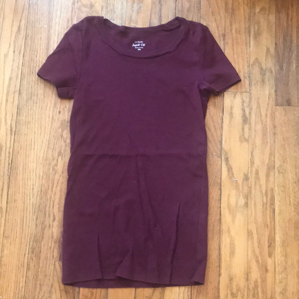 XS Maroon J. Crew Perfect Fit Tee